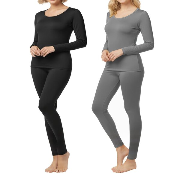 Women Microfiber Thermals 2 Pack – Warm Long Johns for Winter Layering & Travel - Picture 1 of 2